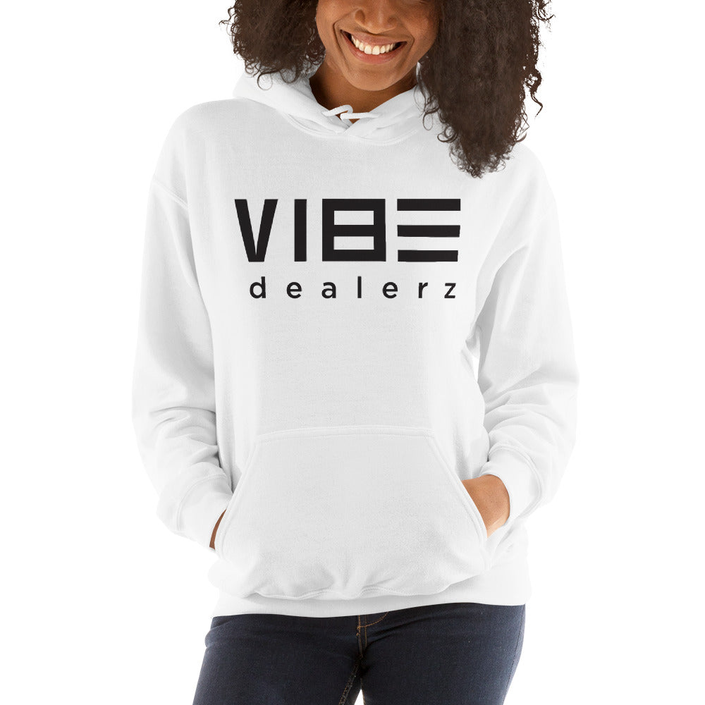 Vibe Dealerz White Hooded Sweatshirt