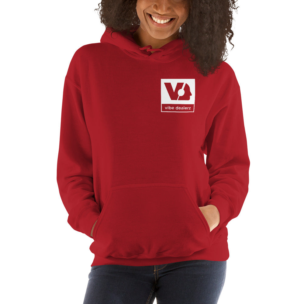 Vibe Dealerz Red Hooded Sweatshirt (unisex)